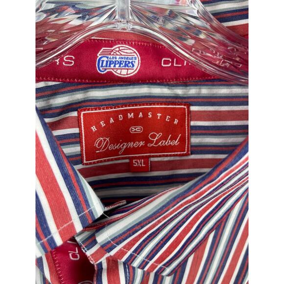 VTG Headmaster Designer Label LA Clippers Shirt Men's 5X Long Sleeve Button Up - Picture 4 of 10